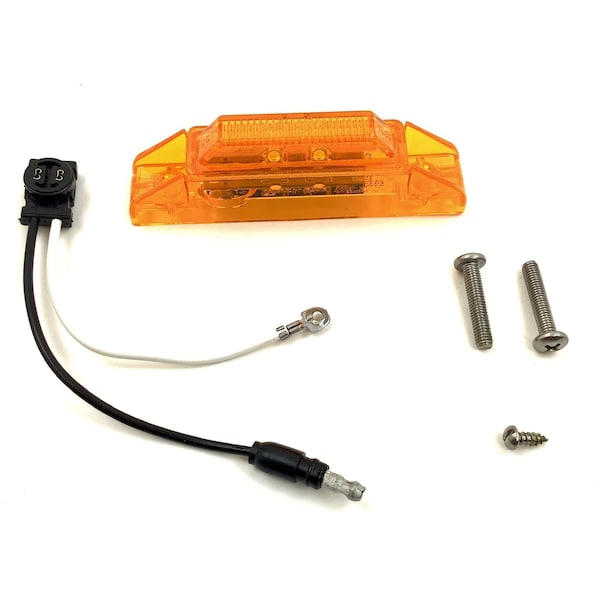 Truck-Lite 35 Series, LED, Yellow Rectangular, 2 Diode, Marker Clearance Light, P2, 2 Screw, Fit 'N Forget M/C 35001Y3 - main